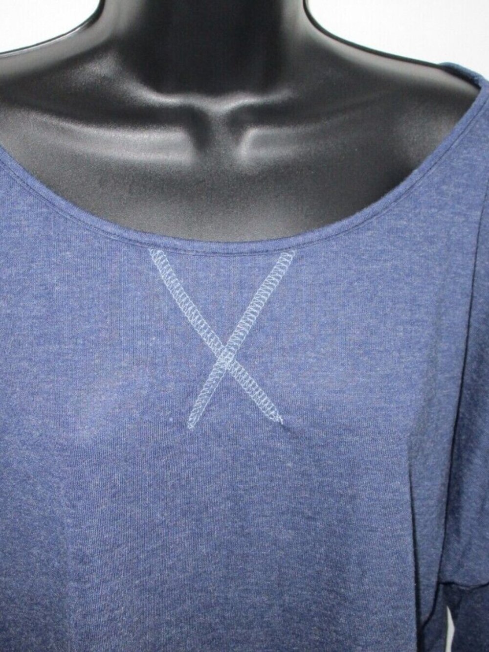 New ANNA-KACI Lux Boatneck Long Sleeve Top Navy  Size Small  #472